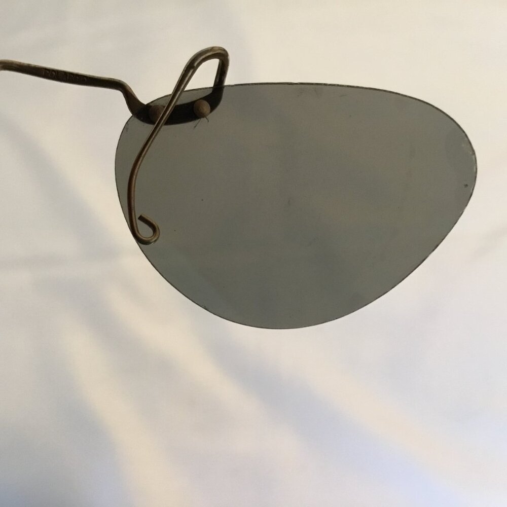 Vintage 1950's Polaroid Clip On Sunglasses Green Cats Eye Lenses - Picture 4 of 5